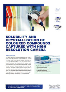 Solubility and crystallization of coloured compounds  captured with high resolution cameras