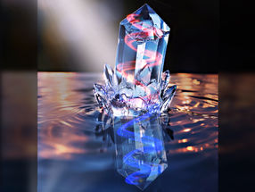 Terahertz pulses induce chirality in a non-chiral crystal