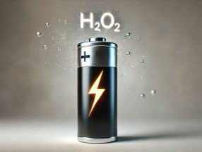 Using batteries to produce hydrogen peroxide from air for industrial applications