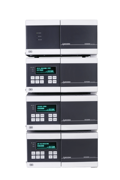 Highly effective HPLC system containing UV-VIS detector, column oven, analytical pump and & gradient box